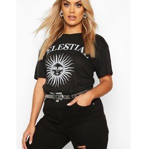 NWT Plus Celestial Sun And Moon Slogan T-Shirt